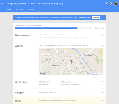 nuevas opciones de edición de la página de empresas locales de Google Plus