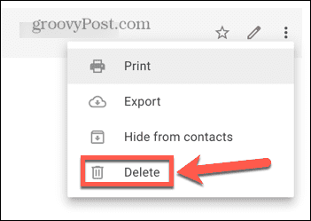 eliminar contacto gmail