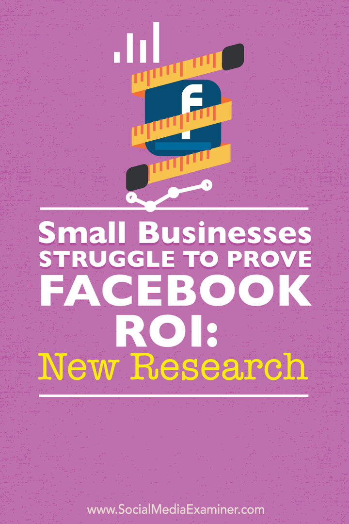Las pequeñas empresas luchan por demostrar el retorno de la inversión en Facebook: nueva investigación: examinador de redes sociales