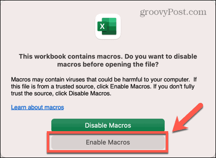 excel habilitar macros mac