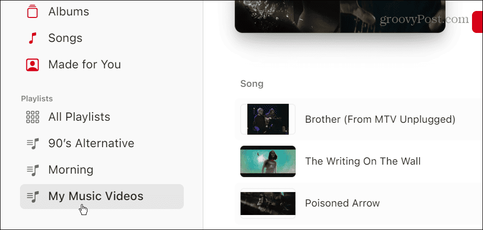 Listas de reproducción de video en Apple Music