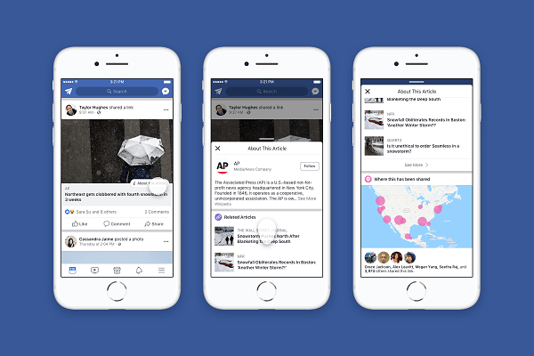 Facebook comparte más contexto en torno a los artículos y editores compartidos en News Feed.