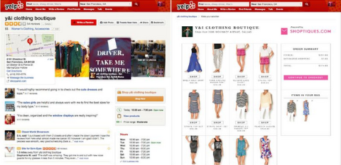Yelp y Shoptiques.com se asocian para llevar las compras boutique a la plataforma de Yelp