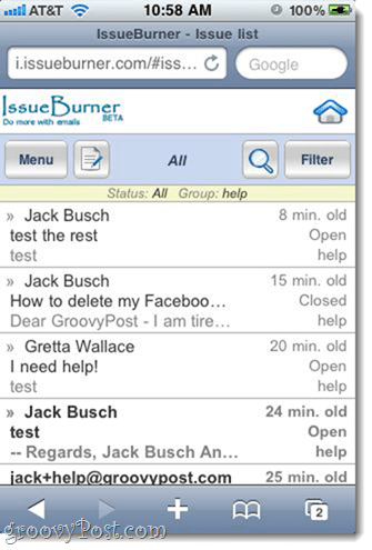 Sistema de servicio de asistencia gratuito con IssueBurner y Gmail