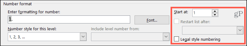 Más configuraciones de formato de número