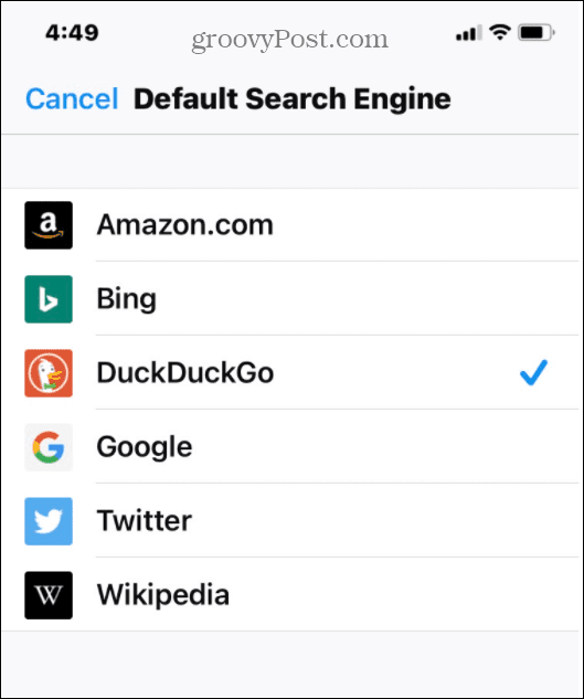 Firefox selecciona la lista de búsqueda predeterminada