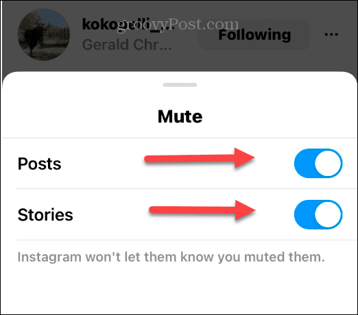 Silenciar a alguien en Instagram