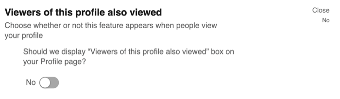 Los espectadores de este perfil también vieron la opción en la configuración de privacidad de LinkedIn