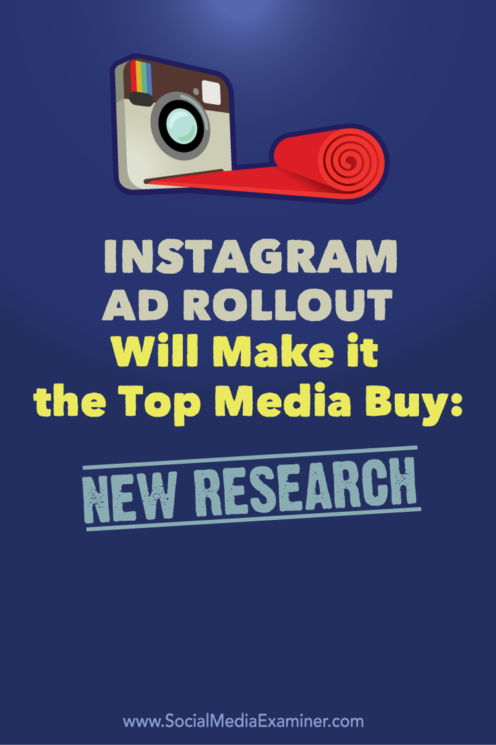 Instagram anuncio lanzamiento medios comprar investigación