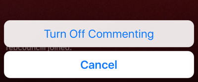 Haga clic en el icono de tres puntos para desactivar los comentarios de su transmisión en vivo.