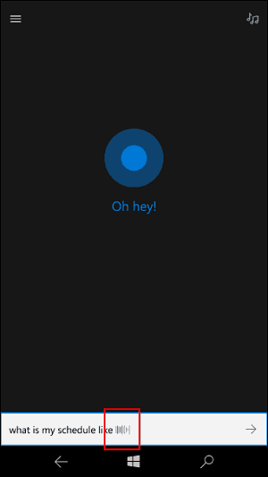 Cortana escuchando animación
