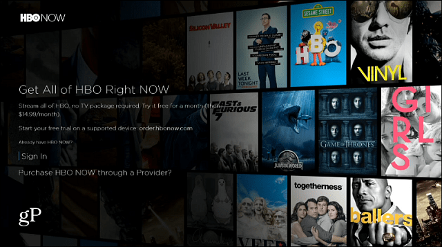 Aplicación HBO Now Xbox