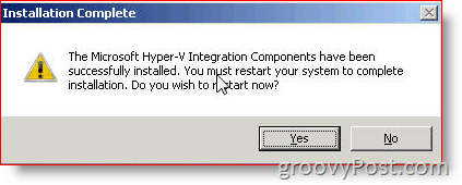 Instalar servicios de integración de Hyper-V