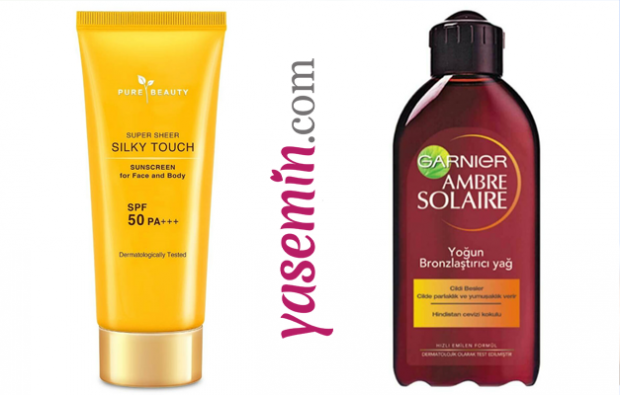 Silky Touch Sunscreen Face Body Spf 50 y Ambre Solaire Intense Bronzer Sun Oil
