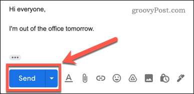 Botón de envío de Gmail