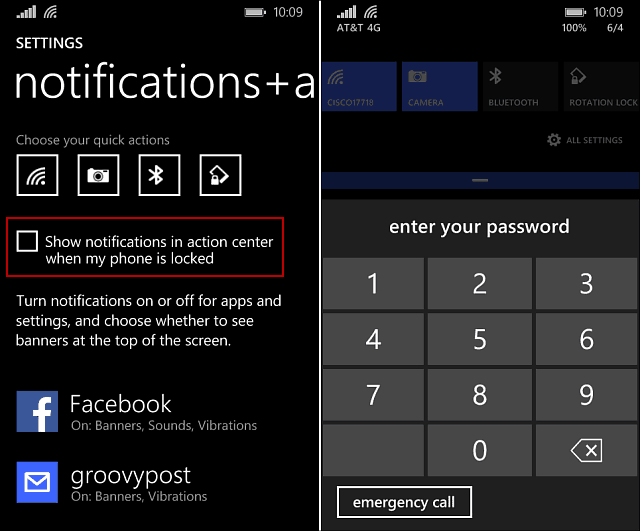 Windows Phone 8.1: evitar que las personas vean notificaciones en la pantalla de bloqueo