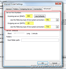 Configure Outlook 2007 para una cuenta IMAP de GMAIL