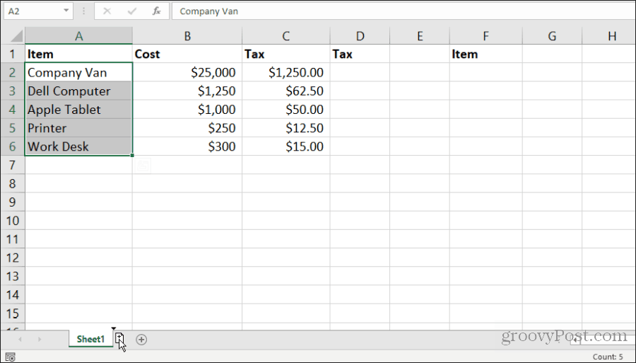 copiando una hoja en excel