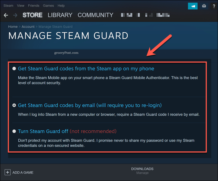 Administrar Steam Guard en Windows 10
