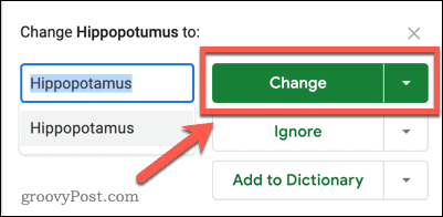 cambiar la ortografía de las hojas de google