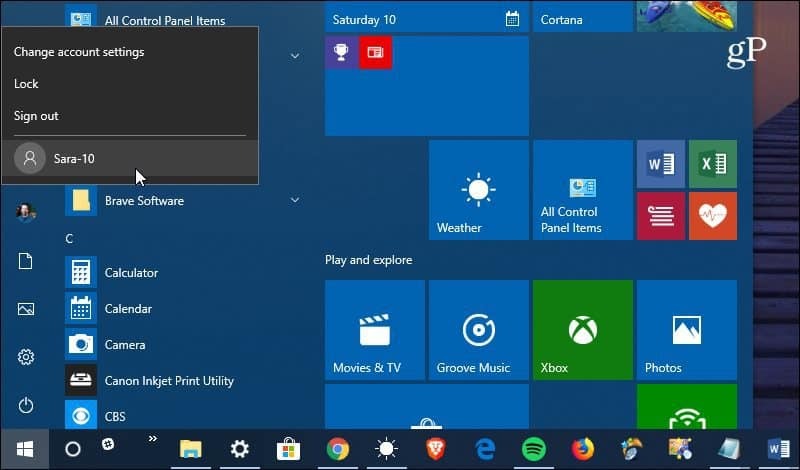 Cambiar cuenta de usuario Windows 10