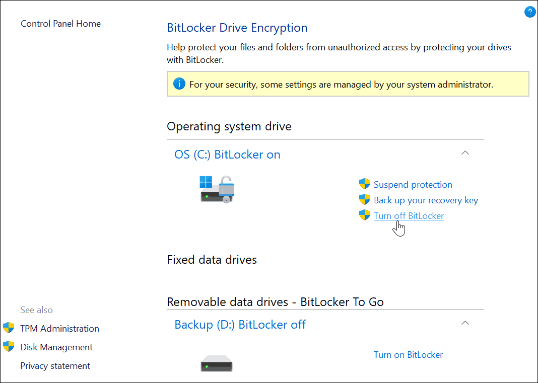 Desactivar BitLocker