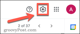 Icono de configuración de Gmail