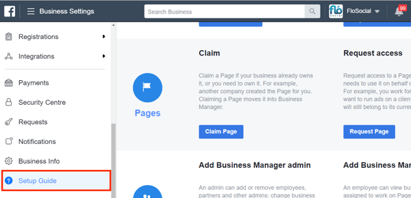Utilice Facebook Business Manager, paso 25.