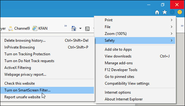 Configuración de IE