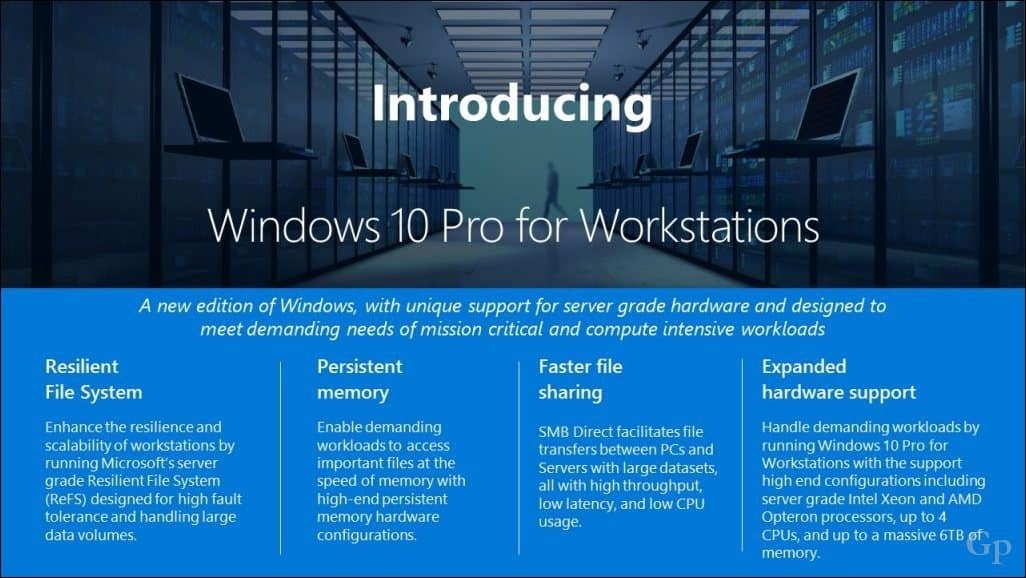 Microsoft presenta el nuevo Windows 10 Pro para Workstation Edition