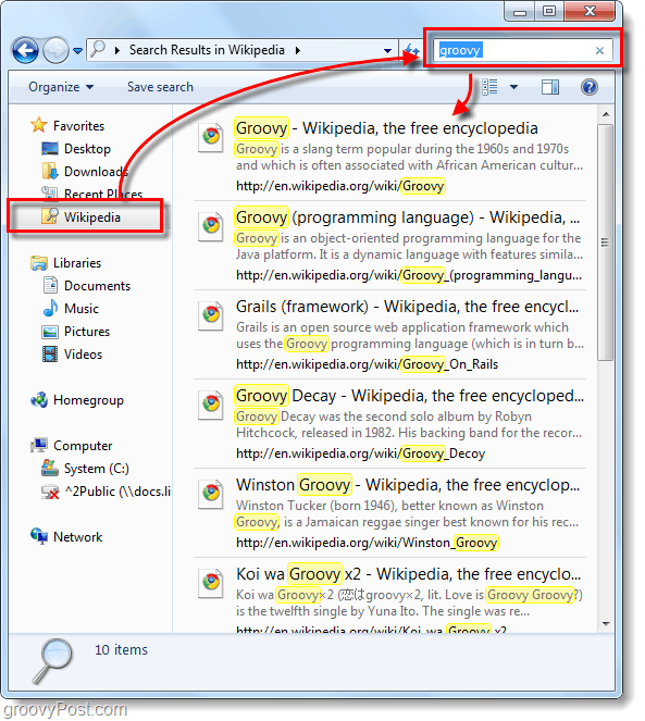 usar un conector de búsqueda federado de Windows 7