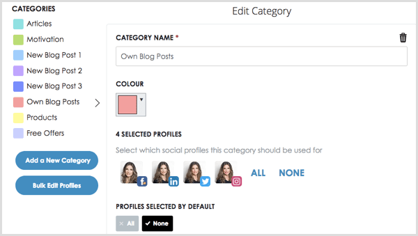 Colores de las categorías de la aplicación SmarterQueue