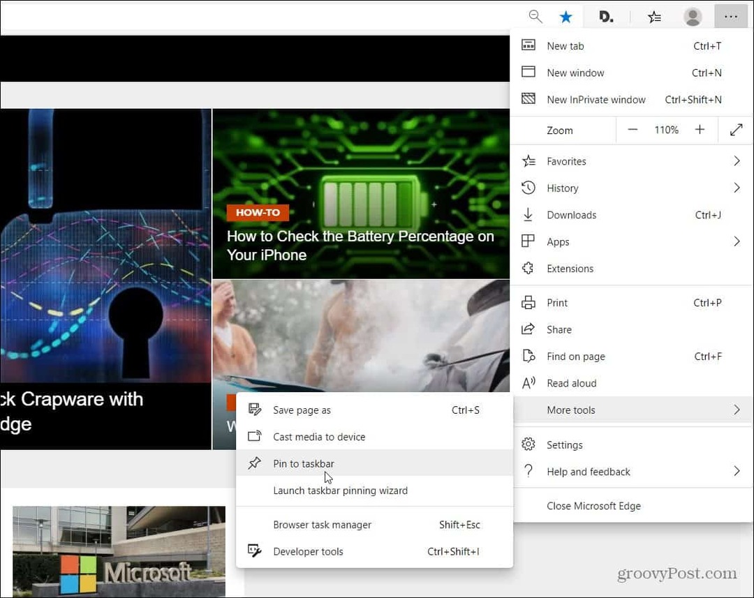 Anclar sitios web a la barra de tareas de Windows desde Microsoft Edge