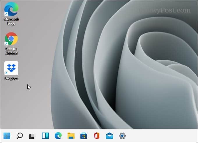 Barra de tareas a la izquierda de la pantalla de Windows 11
