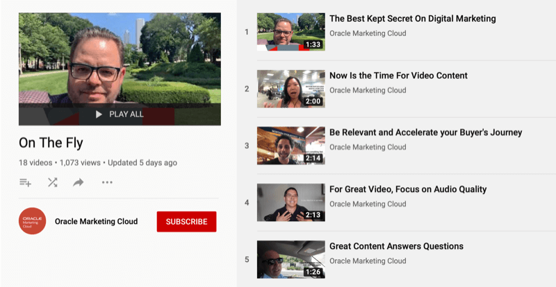 Serie de YouTube de Oracle Marketing Cloud sobre la marcha