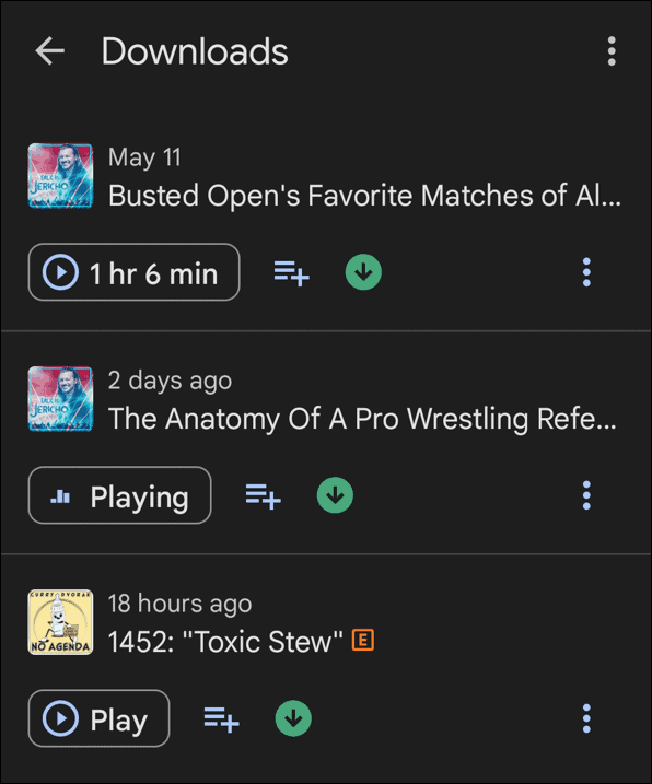 podcasts descargados android
