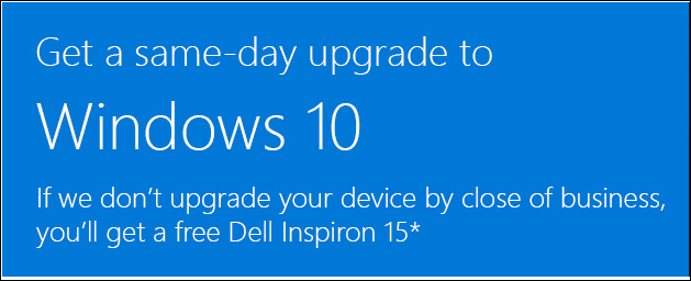 Microsoft ofrece PC Dell gratis si no pueden actualizarlo a Windows 10 en 1 día