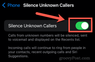 activar silenciar llamadas desconocidas iphone