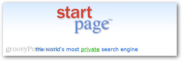 página de inicio búsqueda anónima