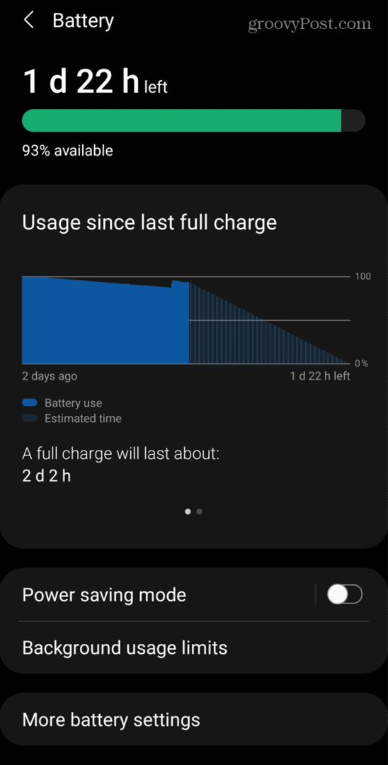 Modo de ahorro de energía de Android