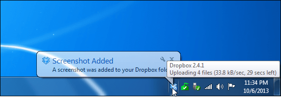 Captura de pantalla de la versión de Dropbox agregada