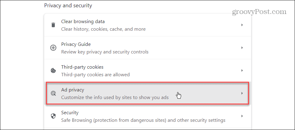 Configuración de privacidad mejorada 