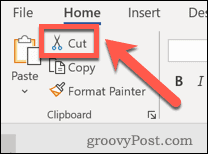Botón de Microsoft Word Cut