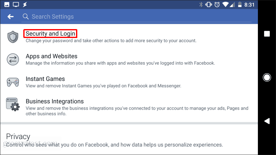 seguridad de Facebook e inicio de sesión