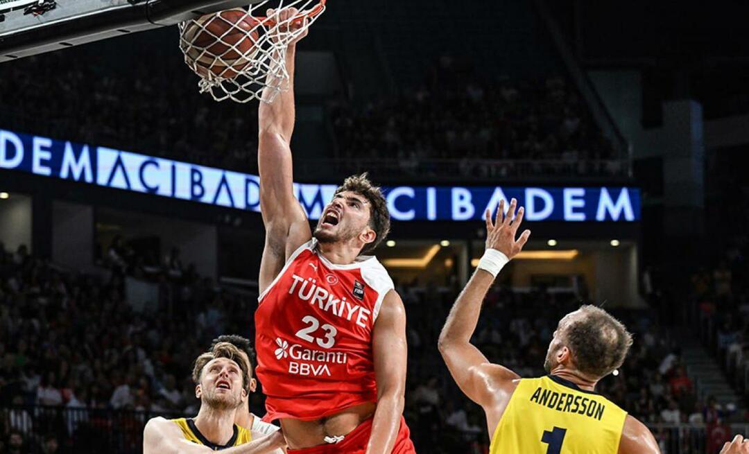 ¡El jugador nacional de baloncesto Alperen Şengün comenzó el juego de Suecia con oraciones! aplastó a sus rivales