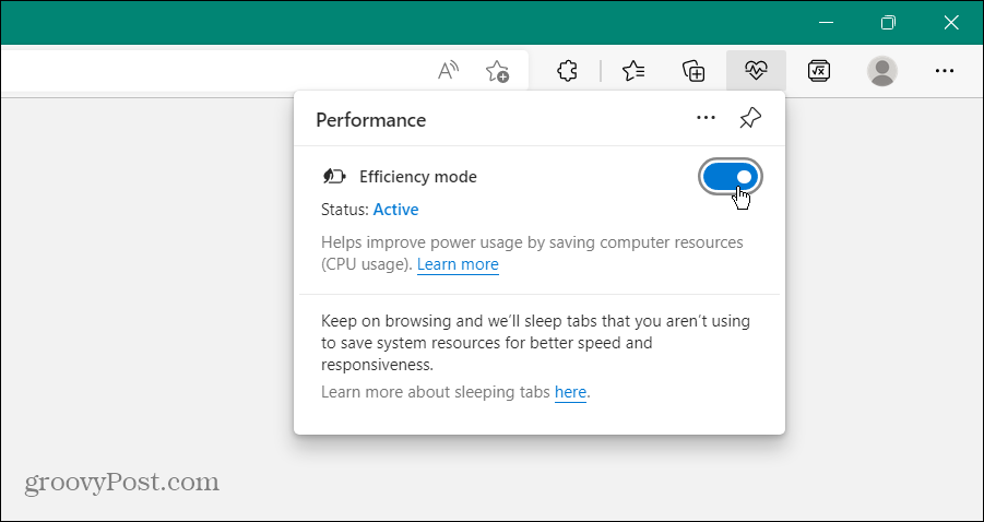 Habilitar el modo de eficiencia en Microsoft Edge