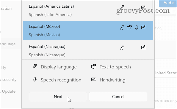 seleccionar idioma windows 11