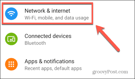 configuración de red e internet android