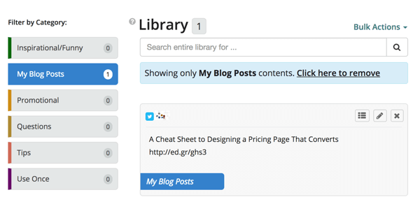 Haga clic en el filtro Mis publicaciones de blog para ver solo las publicaciones de esa categoría.
