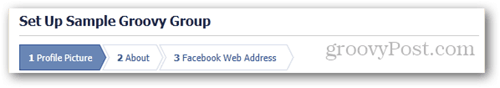 pasos de configuración de la página de Facebook 1 2 3